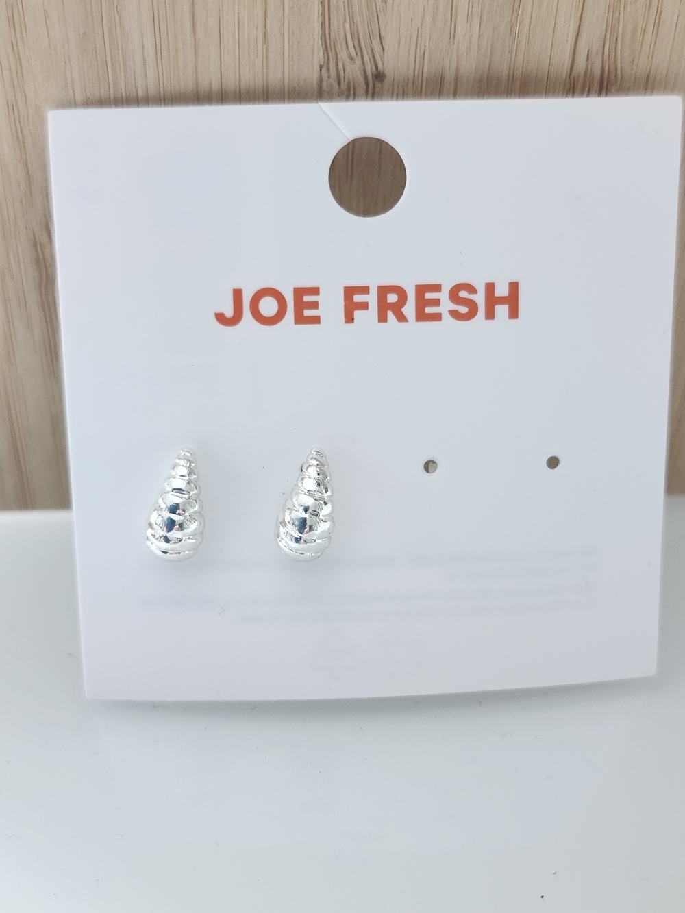 Joe Fresh Silver Tone Textured Teardrop Stud Earrings